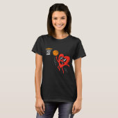 T-shirt Heart Playing Basketball Cute Valentines Day Srts (Devant entier)