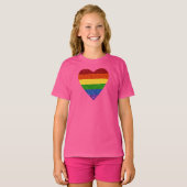 T-shirt Heart Pride Flag Glitter (Devant entier)
