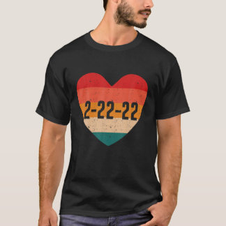 T-shirt Heart Retro Happy Twosday 2022 Février 2022 -