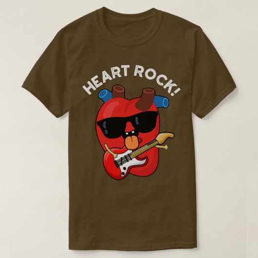 T-shirt Heart Rock Funny Music Anatomie Pun (Design devant)
