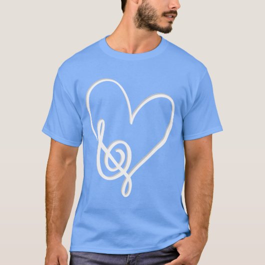 T-shirt Heart Shape Musical Notes Amateurs de musique Vale (Devant)