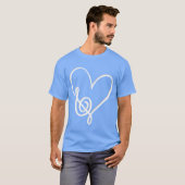 T-shirt Heart Shape Musical Notes Amateurs de musique Vale (Devant entier)