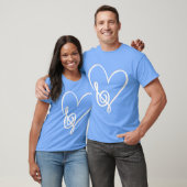 T-shirt Heart Shape Musical Notes Amateurs de musique Vale (Unisexe)