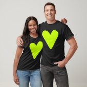 T-shirt Heart Shape Symbol Love Kindness Peace Lime (Unisexe)