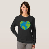 T-shirt Heart shaped world earth globe world map (Devant entier)