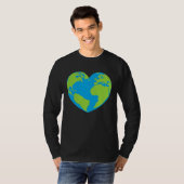 T-shirt Heart shaped world earth globe world map (Devant entier)