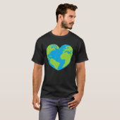 T-shirt Heart shaped world earth globe world map (Devant entier)
