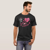 T-shirt Heart Stethoscope Heartbeat ER Life Nurse Valentin (Devant entier)