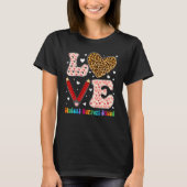 T-shirt Heart Student Support Squad Leopard Plaid Red Vale (Devant)