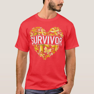 T-shirt Heart Survivor Ribbon Children Cancer Award