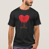 T-shirt Heart Tree Roots Red Heart Love Family Couples Wed (Devant)