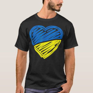 T-shirt Heart Ukraine Je Me Tiens Avec Le Drapeau Ukrainie