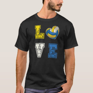 T-shirt Heart Volleyball Love Volleyball I Love Volleyball