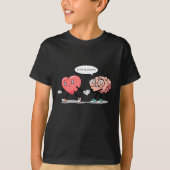 T-shirt Heart Vs Brain Heart Leading Brain Valentines  (Devant)