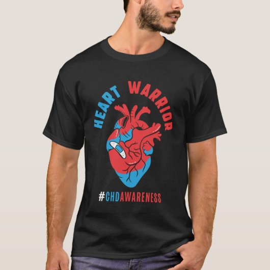 T-shirt Heart Warrior CHD Awareness Congenital Heart Defec (Devant)
