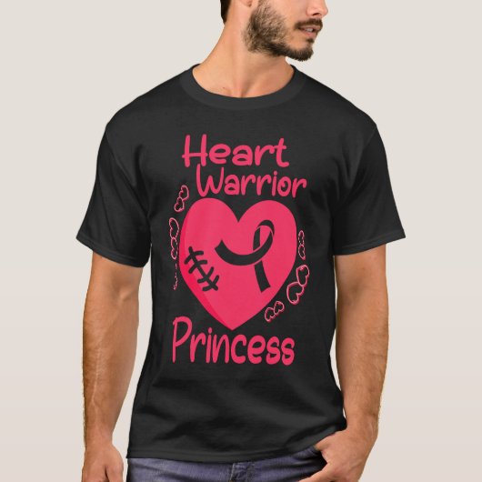 T-shirt Heart Warrior Princess CHD Heart Disease Awareness (Devant)
