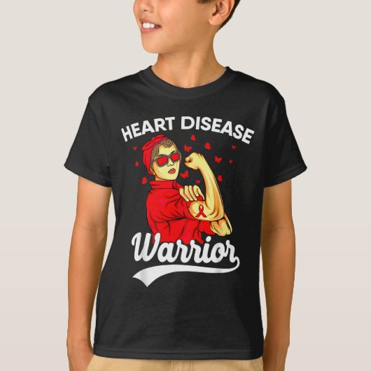 T-shirt Heart Warrior Unbreakable Women Red Heart Disease  (Devant)