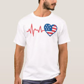 T-shirt Heartbeat American Flag Heart (Devant)