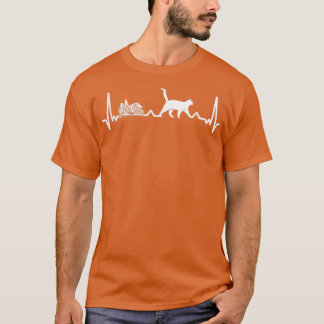 T-shirt Heartbeat Cat Book Love Lecture Book