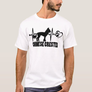 T-shirt Heartbeat - Chinese Crested - Dog Best Friend