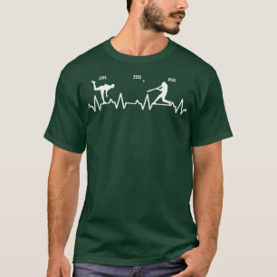 T-shirt Heartbeat EKG Heat Rhythm Heart Love Baseball Left
