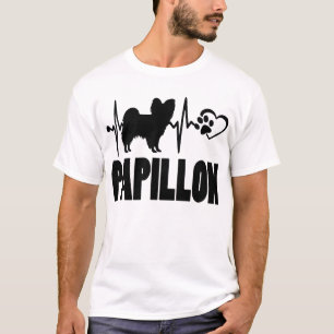 T-shirt Heartbeat - Papillon - Dog Best Friend