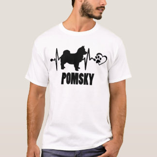 T-shirt Heartbeat - Pomsky - Dog Best Friend
