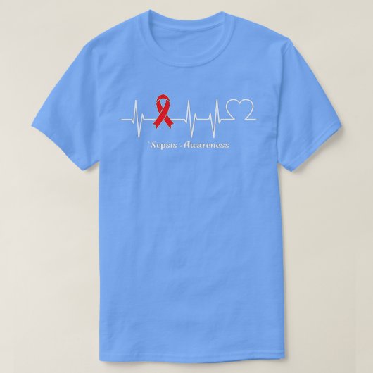 T-shirt Heartbeat Sepsis Warrior (Design devant)
