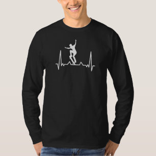 T-shirt Heartbeat Skate Skater Ecg Hommes