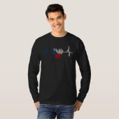 T-shirt Heartbeat Tchèque Drapeau République tchèque (Devant entier)
