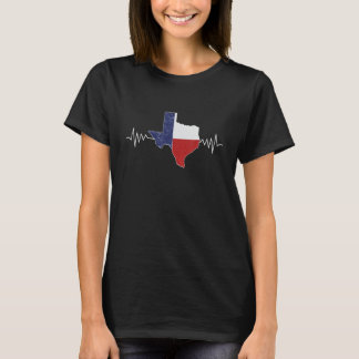 T-shirt Heartbeat Texas Love Fier Texan Longhorn Lone Sta