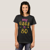 T-shirt Hearts 80th Bday For Gaga From Grandchild (Devant entier)