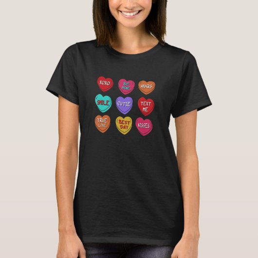 T-shirt Hearts Love Heart Candy Saint-Valentin (Devant)