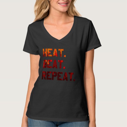 T-shirt Heat Beat Repeat Blacksmith Anvil Bladesmith Forge (Devant)