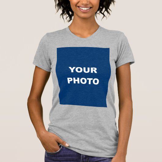 T-shirt Heather Grey Ajouter Votre Image Photo Logo (Devant)