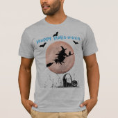 T-shirt Heather Grey Halloween Witch (Devant)