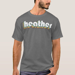 T-shirt Heather Retro Typographie arc-en-ciel style défraî