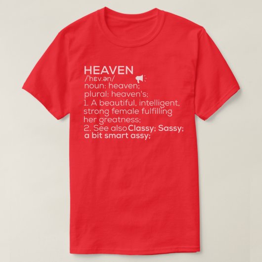 T-shirt Heaven Name Heaven Definition Heaven Femme Name H (Design devant)
