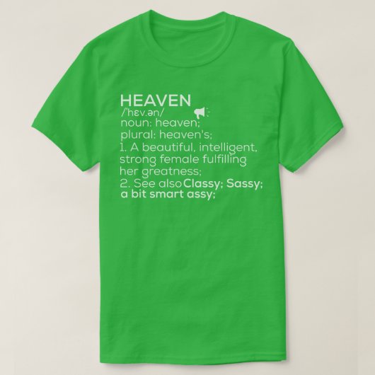 T-shirt Heaven Name Heaven Definition Heaven Femme Name H (Design devant)