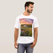 T-shirt Heaven’s Path: Double Rainbow & Wildflower Dreamsc (Devant entier)