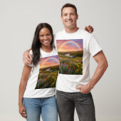 T-shirt Heaven’s Path: Double Rainbow & Wildflower Dreamsc (Unisexe)