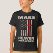 T-shirt Heaven Us Flag Patriotic Christian Religious God J (Devant)