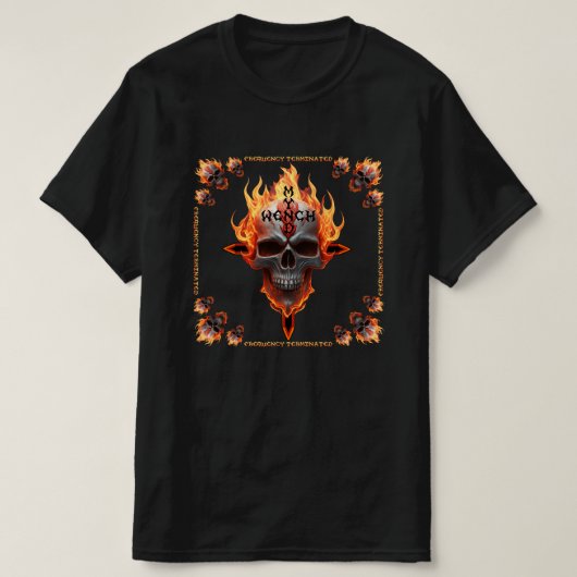 T-shirt Heavy Metal Rock & Roll Music Band Skull Concert (Design devant)