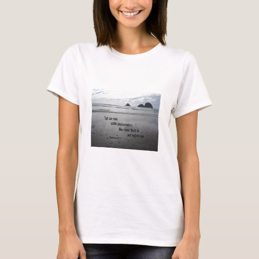 T-shirt Hébreux 12:1 Courons avec endurance... (Devant)