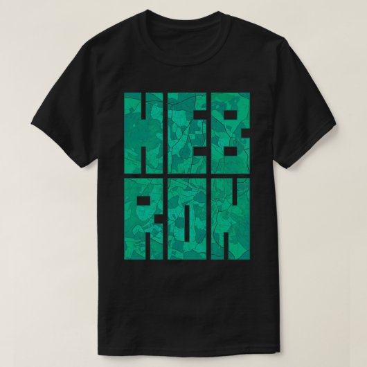T-shirt Hébron Palestine Ville Carte Typographie Aquarelle (Design devant)