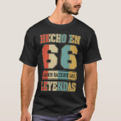 T-shirt Hecho En 1966 Espagnol Cumpleaños 57e anniversaire (Devant)