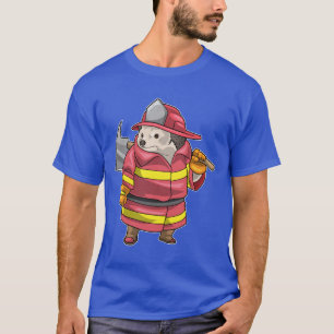 T-shirt Hedgehog Firefighter Ax Service d'incendie