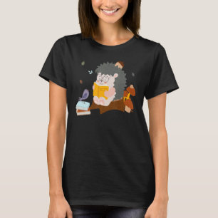 T-shirt Hedgehog Lire livre Lecture Livres Bookworm School