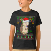 T-shirt Hedgehog Ugly Christmas Sweaters Holiday Santa Cut (Devant)