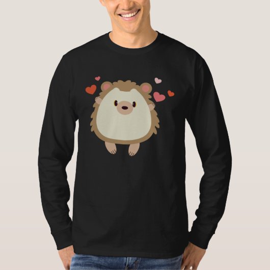 T-shirt Hedgehog Valentines Day Heart Animals (Devant)